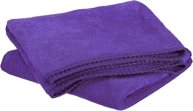 HARFINGTON 2 Pack Microfiber Cleaning Cloth, 24" x 12" Multi-Functional Cleaning Towels Reusable Absorbent Rags for Car Wash Kitchen Household Window Clean, Purple
