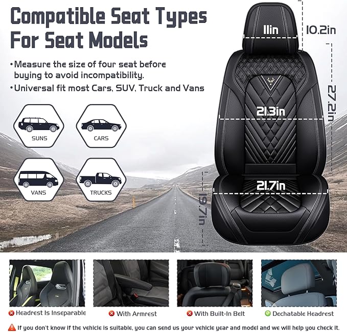Truck Seat Covers for Ram 2500 2009-2026, Waterproof Premium Leather Full Coverage Car Seat Covers, Muscle Sport Style Auto Interior Seat Cover Sets (Full Set/Black)