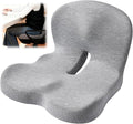 Memory Foam Car Seat Cushion with Lumbar Support, 15.7 X 16.9 X 11.4 in, Gray, Ergonomic Design for Office and Car, Non-Slip