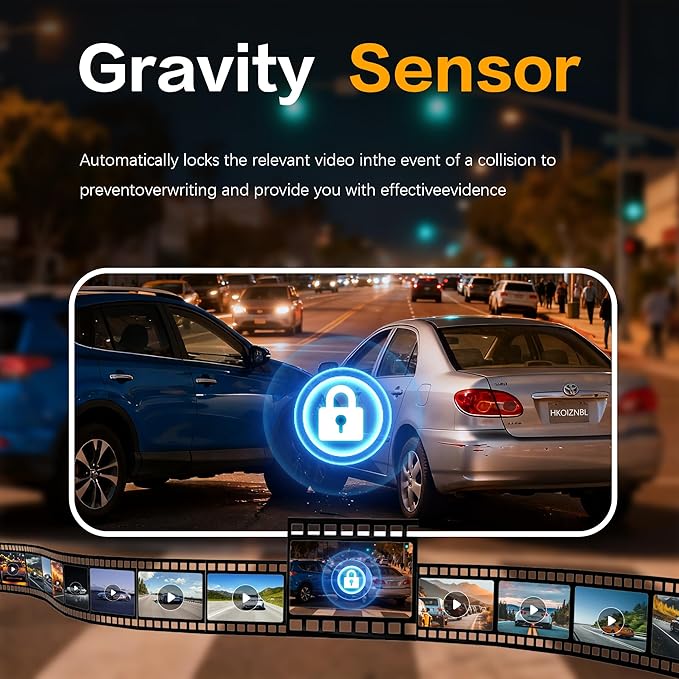 Dashcam Front and Rear Camera, 𝟒𝐊 UHD Dual Channel Dash Cam,WiFi - App Control, G-Sensor, Loop Recording, 170° Wide Angle, Night Vision, 3.6" IPS, S300 Dash Camera for Cars with 32GB Card