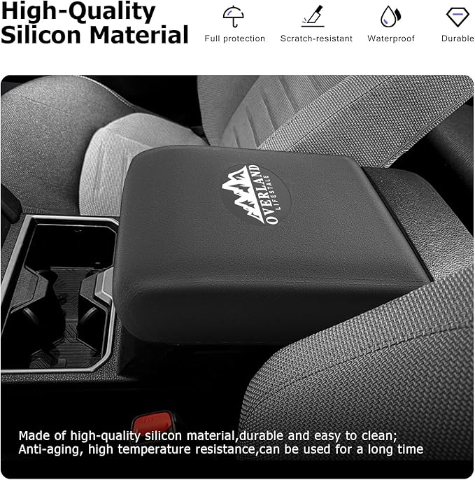 LUWU Center Console Cover Hidden Storage Box Compatible with 2025 2026 Toyota 4Runner Accessories Silicon Material Armrest Secret Arm Rest Cover Center Console Hidden Organizer Box (2 in 1 Design)