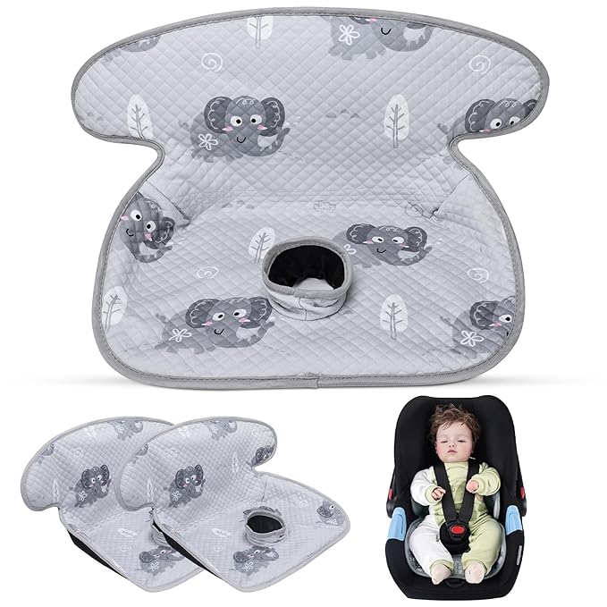Piddle Pad - Car Seat Potty Training Protector- Waterproof Car Seat Liner with Anti-Slip Backing, Machine Washable Cover for Baby Toddler Carseat, Stroller (Gray, 2PC)
