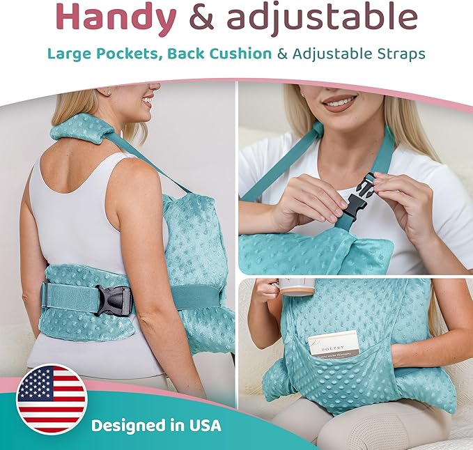 Zomaple Recovery Hysterectomy Pillow with Strap, Gel Pack & Lumbar Support – Post Abdominal Surgery Must Haves – Ideal for C-Section, Laparoscopic & Hernia Healing Comfort