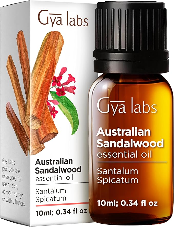 100% Pure Australian Sandalwood Essential Oil - 0.34 Fl Oz - Australian Sandalwood Oil for Hair, Skin, Diffuser, Aromatherapy & DIY Candle Making Scent