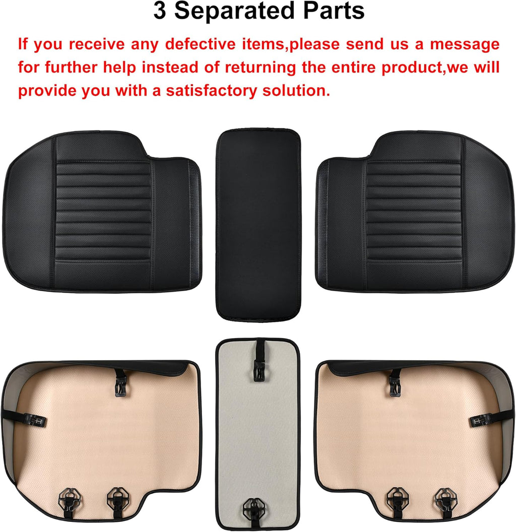 Back Seat Covers, Rear Seat Cushions, Auto Bench Protector with Breathable PU Leather and Non-Slip Bottom Universal for 4 Season (Black, 61" x 20. 5")