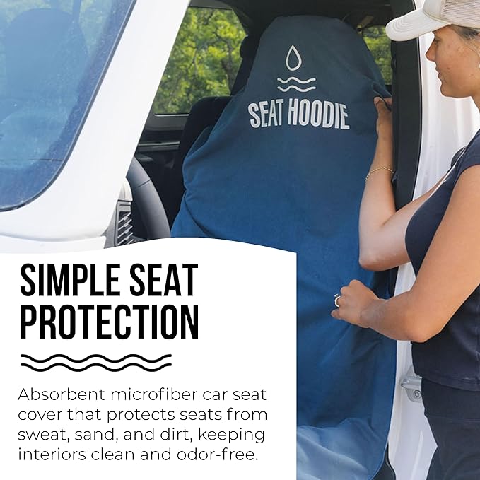 Car Seat Towel | Premium Microfiber Towel Seat Covers for Cars | Universal Fit & Machine Washable | Portable Car Seat Towel Cover After Gym, Yoga, Beach Black