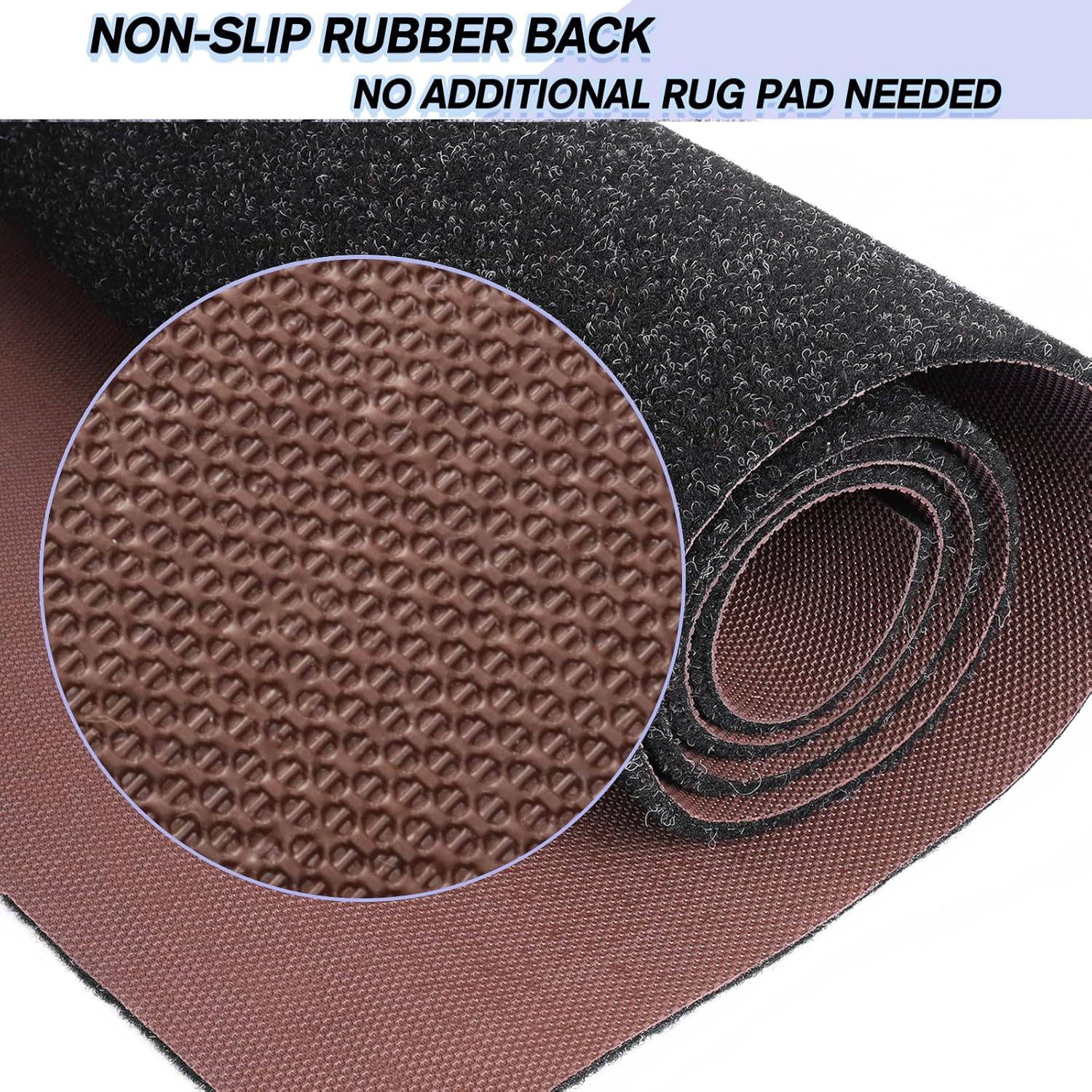 Custom Size Backed Non-Slip Area Rugs Runner, Easy Clean, Waterproof Runner Rugs for Hallway Entryway, Kitchen, Laundry, 3FT x 28FT, Black
