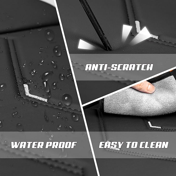 Car Seat Covers Fit for Toyota rav4 2000-2026, Stylish Sport Seat Covers, Waterproof Wear-Resistant Premium Nappa Leather Car Seat Cover.(2 Pcs Front/Black White)