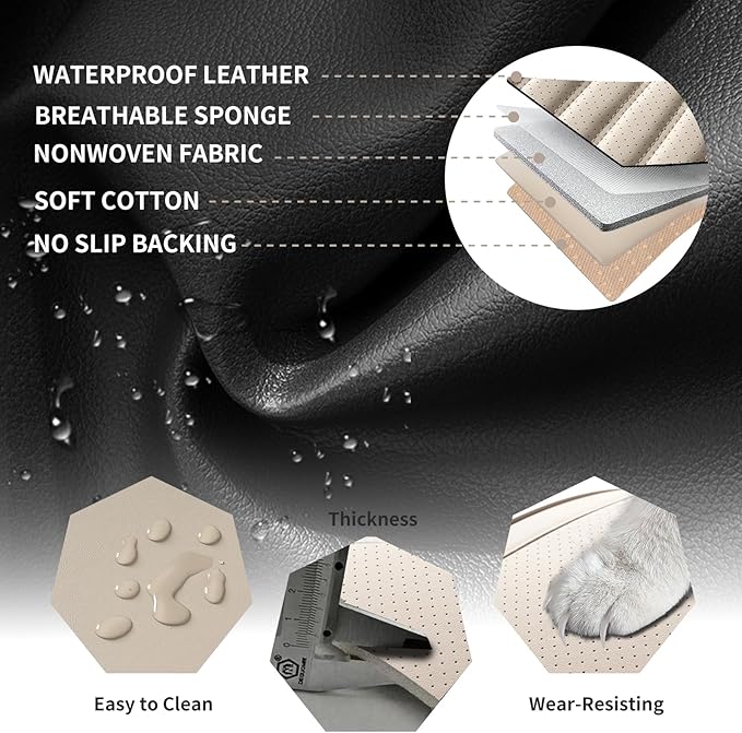 Car Seat Covers Full Set Fit for Toyota Corolla Cross 2021-2025,2026, Premium Faux Leather Car Seat Protector,Breathable Anti-Slip Full Wrapping Edge Seat Covers(Beige,Full Set)