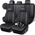 CAR PASS 3D Foam Mesh Leather Car Seat Covers Full Set, Breathable Premium Leather Seat Covers for Car, Anti Slip Universal Fit for Trucks Cars Sedans Vans SUVs, Airbag Compatible, All Black