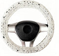 Crochet Steering Wheel Cover, Sunflower Steering Wheel Cover, 14-15 inch, Universal fit, Boho Car Accessories, for Men, Women and Girly, White (A Wheel Cover)