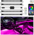 iFunyLED Smart Car Interior LED Lights with App Control, RGB Lights with DIY Mode and Music Mode, 2 Lines Design and Wireless Remote Control, Car Accessories for Women