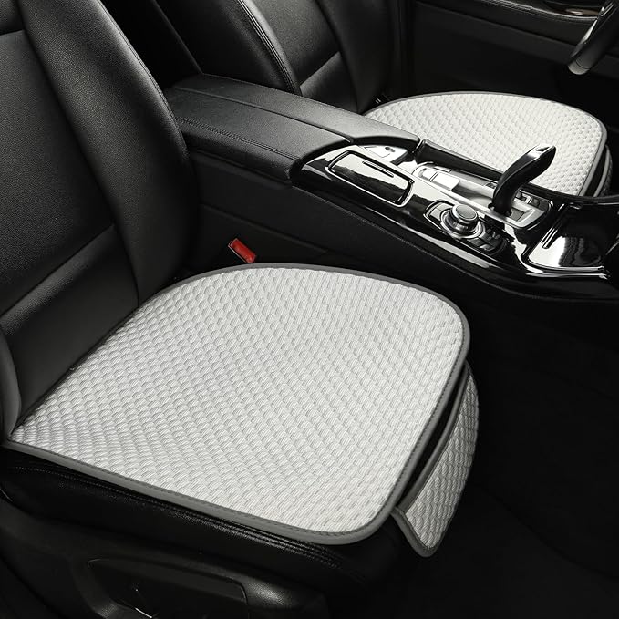 West Llama Car Seat Covers Full Set,Ice Silk Bottom Seat Covers for Cars Include 1 Pair Front Driver Seat Pad Mat and 1 Rear Bench Cover for SUVs,Cars,Sedans(3PC-White)