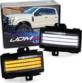 iJDMTOY Blackout Smoked Lens Dynamic Sequential Blink Triple-Row Full LED Side Mirror Turn Signal Light Assembly Kit Compatible With Ford 2017-2022 F-250 F-350 Towing Mirror