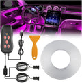 Qoope Interior Car LED Strip Lights 12V RGB LED Ambient Lighting, USB Fiber Optic Lights 5M 16 FT Interior Car Lights with for Decorative Accessories