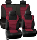 TLH Car Seat Covers Premium 3D Air Mesh Automotive Seat Covers Full Set Burgundy Seat Covers Airbag Compatible and Split Rear Car Seat Cover Universal Fit Interior Accessories for Cars Trucks and SUV