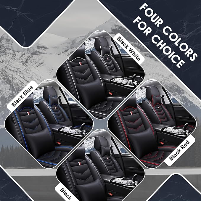 Car Seat Cover 7 Seats for Hyundai Palisade 2020-2025, Durable Wear Resistant Waterproof Sport Seat Covers, Breathable No Odor Premium Leather Vehicle Seat Covers.(Luxury,Black Red)