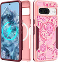 for Google Pixel 8 Case 6.2 Inch - Compatible with MagSafe Women Girls Cute Magnetic Protective Cover Girly Kawaii Pretty Fashion Heavy Duty Shockproof Design for Google Pixel 8 Phone Cases