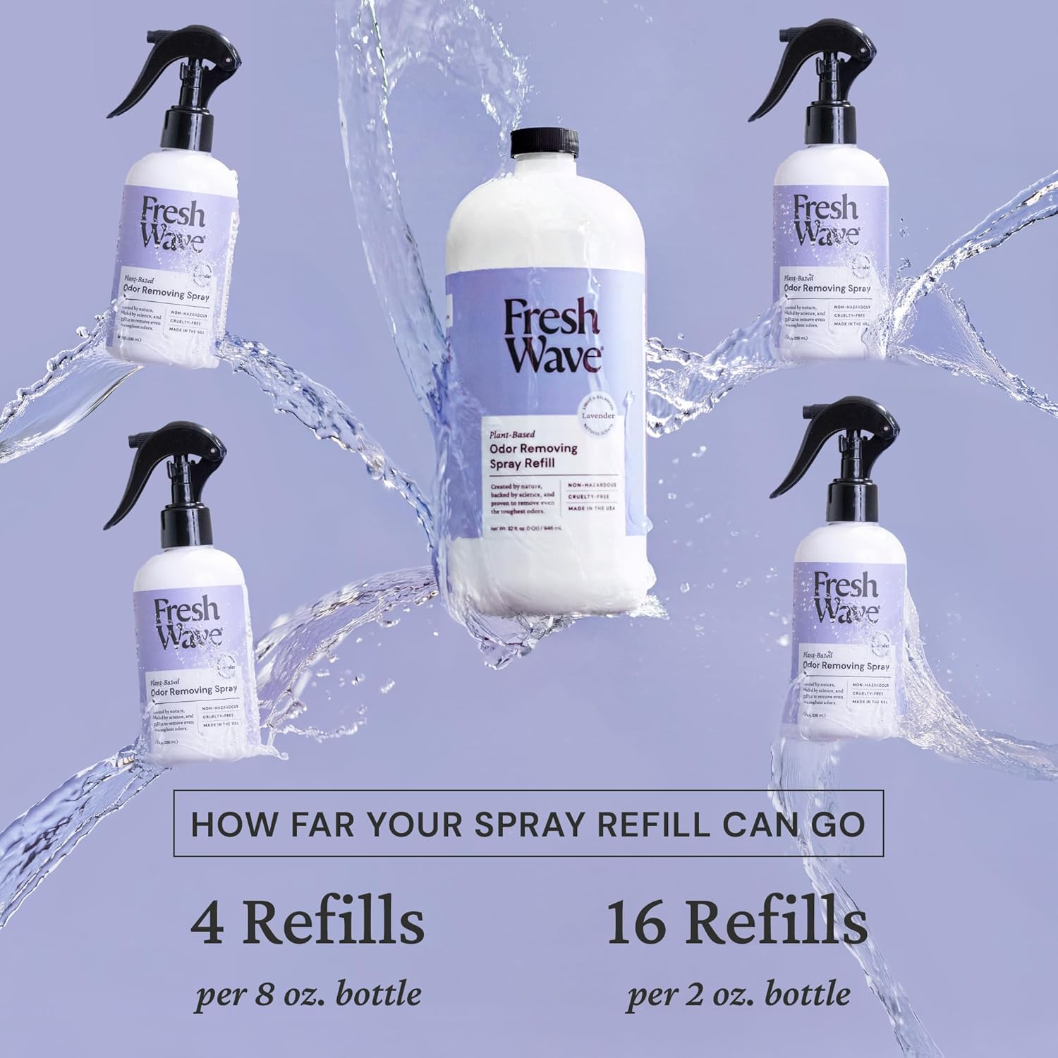Fresh Wave Lavender Scent Odor Eliminator Spray & Air Freshener Refill, 32 fl. oz.