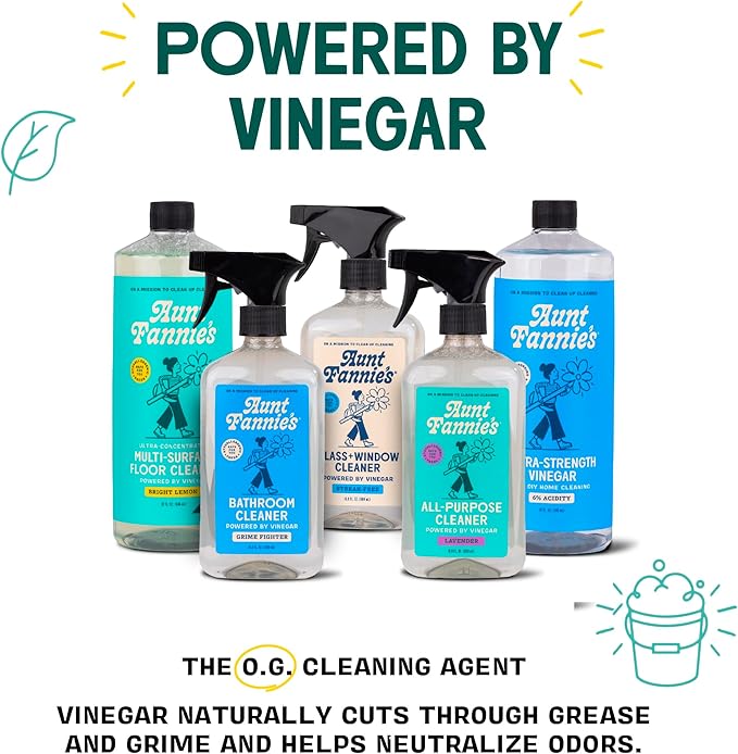 Aunt Fannie's Extra Strength Cleaning Vinegar, Multipurpose Household Cleaner, No Added Scents, Dyes, or Other Additives, 32 oz, Pack of 3