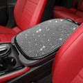 Bling Car Center Console Cover, Car Armrest Cover, Diamond Rhinestone Auto Center Console Cover Protector, Universal Arm Rest Cushion Pads Car Interior Accessories for Vehicles, SUVs (White)
