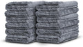 Adam's Borderless Grey Microfiber Towel (12pk) - Premium Ultra Soft Car Detailng Towel Cloths, 480gsm - Safe for Car Wash, Home Cleaning & Pet Drying Cloths (16 Inch x 16 Inch)