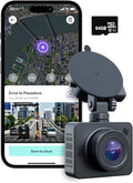 Nexar Beam GPS Dash Cam - 1 Year Nexar App Subscription Included - Unlimited Cloud Storage, Drive Recordings, Parking Mode, Night Vision, All Inside the Nexar App - WiFi HD Front Dash Cam (64 GB SD)