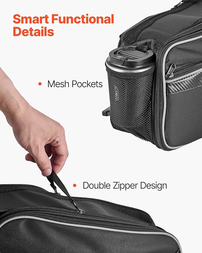 VEVOR Motorcycle Saddlebags, 30L (15L x 2) Large Capacity Saddle Bag Compatible with Grom (2022-2025), Navi, Z125 and Most Motorcycles, Sport Motorbike Side Bag with Waterproof Rain Cover and Straps