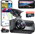Coolcrazy 4K Dash Cam Front and Rear, STARVIS Sensor, Free 128GB Card Included, 5GHz WiFi-up to 20MB/s, Dual Dash Camera for Cars, Built-in GPS, G-Sensor, WDR/HDR Super Night Vision, 24H Parking Mode