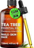 100% Pure Tea Tree Essential Oil - 4 Fl Oz - Tea Tree Oil for Hair, Skin, Diffuser, Aromatherapy & DIY Candle Making Scent