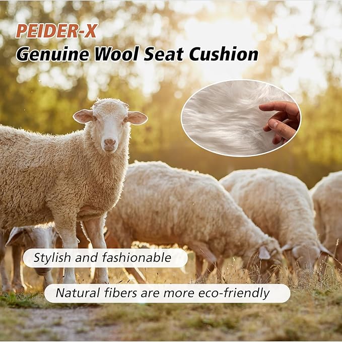 Genuine Wool Car Seat Cushion, Australian Soft Wool Auto Seat Pad Breathable and Sweat-Wicking Comfort Warm Universal Fit, 19.7''x19.7'' for Car Seats, Office Chairs, Home (Burgundy)