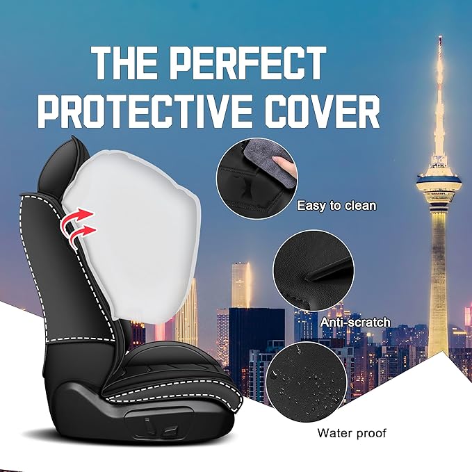 CTDS Car Seat Covers for Chevy Trax 2015-2026, Stylish Sport Seat Cover, Premium Nappa Leather Car Seat Cover. Automobile Seat Covers Sets.(Luxury 2 Seats/Pure Black)