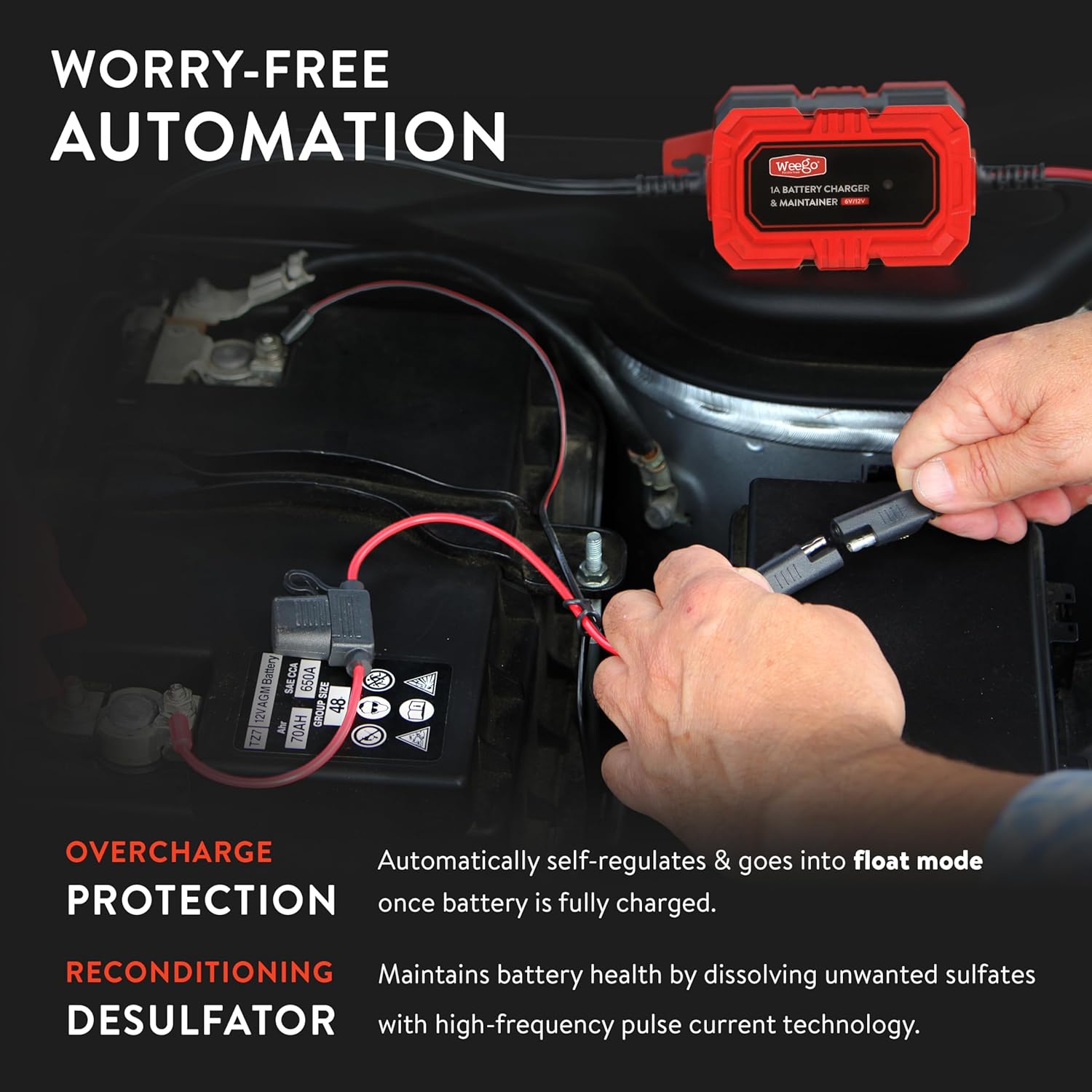 Weego 1A Battery Maintainer/Trickle Charger