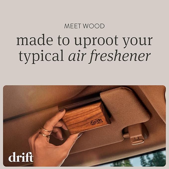 Drift Car Air Freshener - The Original Wood Air Freshener - Car Odor Eliminator - Long Lasting Scent - Metal Clip - Clean Ingredients - Coconut & Pistachio Scent 3 Pack Refill - NO CLIP INCLUDED