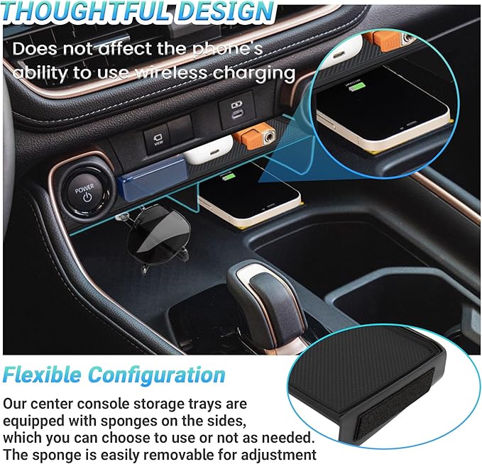 Center Console Organizer Compatible with 2023-2025 2026 Toyota Grand Highlander Interior Accessories, Console Organizer Tray ＆ Dash Holder Storage Box Insert Tray with Sunglasses Holder