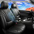 Fit Accord Car Seat Covers (Front Pair) for Select Honda Accord 2012-2026 - Premium Full Coverage Leather, Airbag Compatible, Waterproof & All Weather Seat Cushion Protector, Black