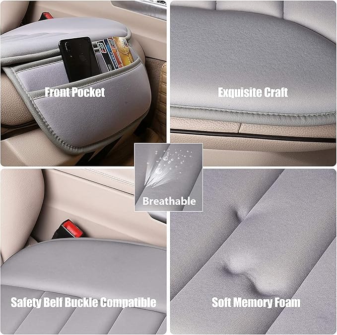 Big Ant Car Seat Cushion Pad Memory Foam Seat Cushion,Pain Relief Cushion Comfort Seat Protector for Car Office Home Use,Gray 1PC