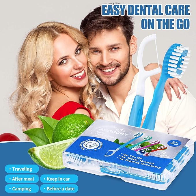 36 Pack Mini Disposable Toothbrushes – 5-in-1 Prepasted Travel Toothbrush with Toothpaste Floss & Pick for Hotel Camping Flight & Car & Guest Use – Portable Essentials for Women Men Kids