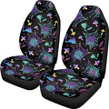 Bat Spiderweb Mushroom Car Front Seat Covers Full Set of 2,Universal Bucket Seats Protector,Fit for Most Vehicles