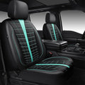 CAR PASS 3D Air Mesh Seat Covers for Car, Leather Car Seat Cover Front Seats, Breathable Foam Premium Leather Mesh Front Seat Covers Universal Fit for Cars Sedans Trucks Vans SUVs, Black Mint