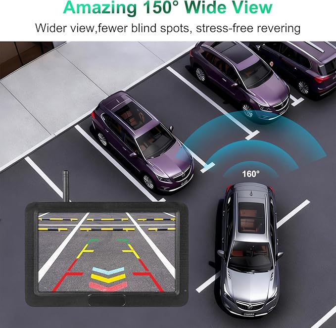 Wireless Revesing Camera with 5" Monitor Upgrade for Car Waterproof Backup Camera Digital Signal Wide View Night Vision System Back Up Cameras for 2014 Silverad Car Van SUV Truck Vehicles