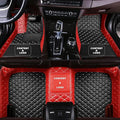 Custom Making Car Floor Mats for 98% Sedan SUV Car Protection Full Coverage Mats Anti-Slip Leather Floor Liners All Weather Car Floor Mats (Black+Red Side)
