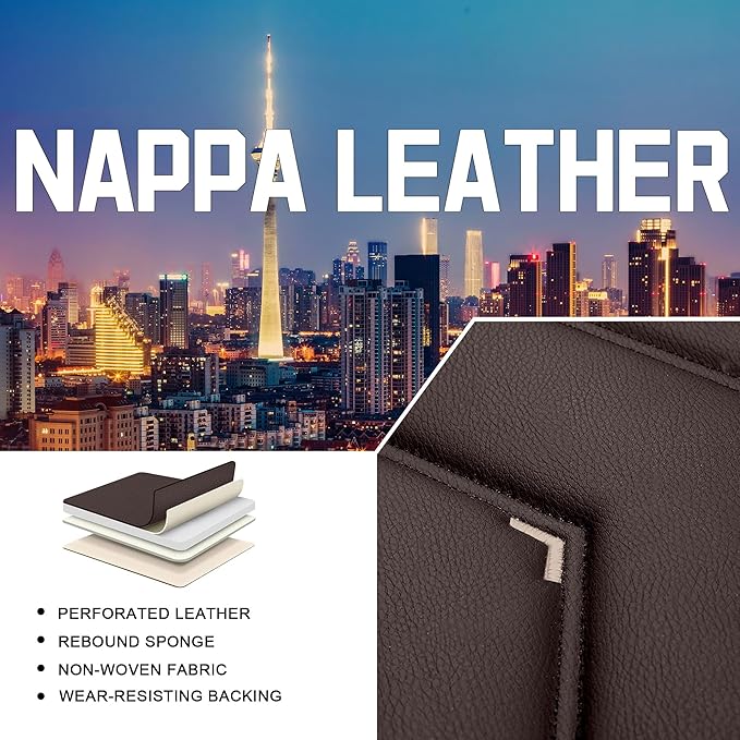 CTDS Car Seat Covers for Chevy Malibu 2000-2026, Stylish Sport Seat Cover, Premium Nappa Leather Car Seat Cover. Automobile Seat Covers Sets.(Standard 2 Seats/Coffee Color)