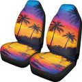 Hawaiian Tropical Palm Tree Print Car Seat Cover for Men Women Soft Breathable Automotive Interior Protector Universal Fit for Car SUV Sedan Truck