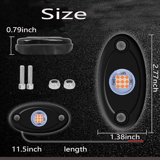4 Pods LED Rock Lights Purple Neon Underglow Light Kits for Car ATV UTV SUV Boat Underbody Glow Trail Rig Lights Waterproof (Purple)