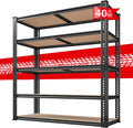 REIBII 40" W Garage Shelving 2500LBS Storage Shelves 72" H Metal Shelving 5 Tier Metal Shelves Adjustable Pantry Shelf for Closet Kitchen Warehouse 40" W x 19.7''D x 72''H