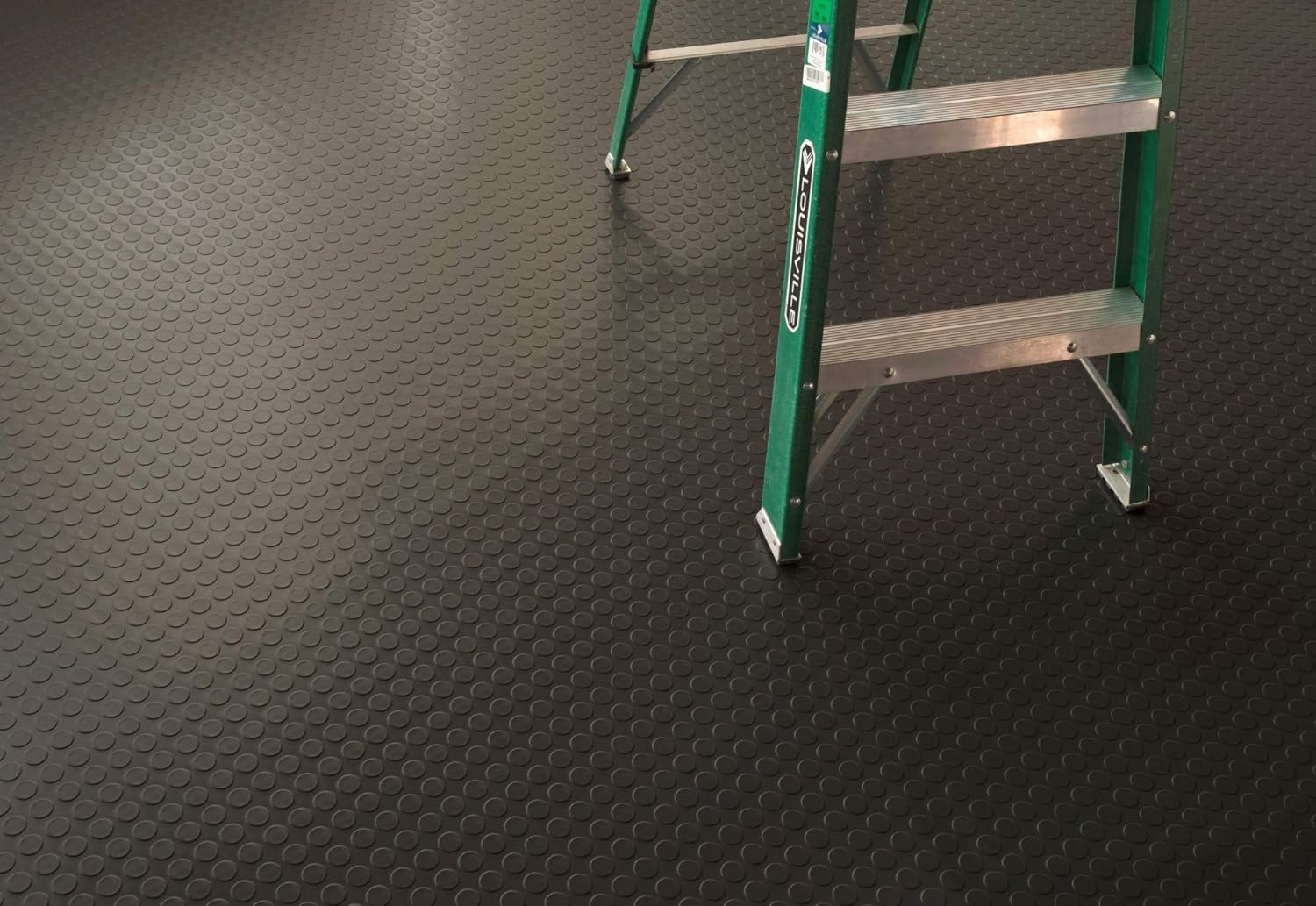 G-Floor Large Coin Pattern Vinyl Garage Floor Protector Mat (5' x 10', Slate Grey), Extremely Durable, Waterproof Parking Pad and Flooring