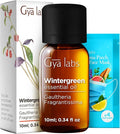 100% Pure Wintergreen Essential Oil - 0.34 Fl Oz - Wintergreen Oil for Hair, Skin, Diffuser, Aromatherapy & DIY Candle Making Scent