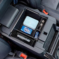 TOPINSTALL Black Center Console Organizer Tray Compatible with 2020-2025 2026 Ford Explorer Accessories, Deep Armrest Storage Box with Coin Holder & Non-Slip Mats, 6th Gen Explorer Accessories
