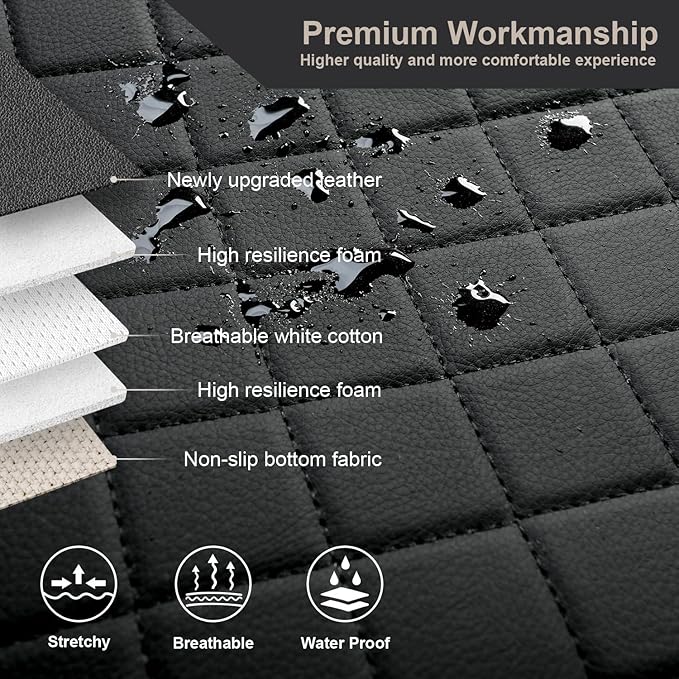 GIANT PANDA Customized Full Set Car Seat Covers Fit for Toyota Rav4 2019 2020 2021 2022 2023 2024 2025 Rav 4 XLE,LE,XLE Premium,Limited(Non-Hybrid & Adventure,TRD-Off),Front & Rear/Back (Black+Gray)